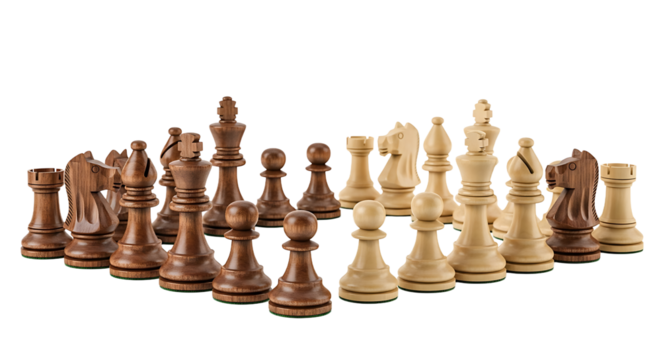 Classic elegance meets strategic depth with this set of chess pieces, ready for a captivating game on the checkered battlefield.