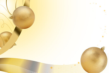 Christmas and New Year greeting card with festive balls