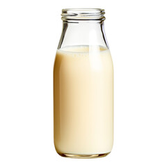 glass milk bottle without background isolated