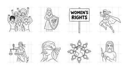 Empowering women: symbols of strength, equality, and rights