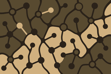 Seamless Abstract Neural Network Pattern Brown Earth Tones Technology