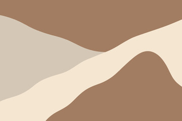 Minimalist Abstract Brown Wavy Hill Landscape Background Earth Tones