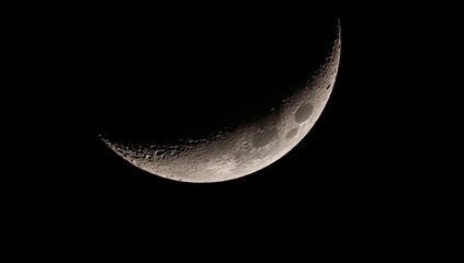 Crescent Moon in the Night Sky