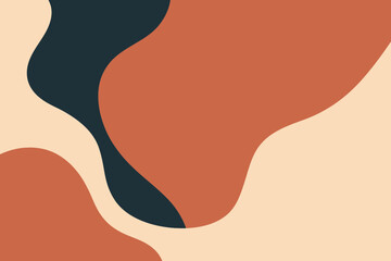Minimalist Abstract Flowing Background Dark Teal Orange Earth Tones