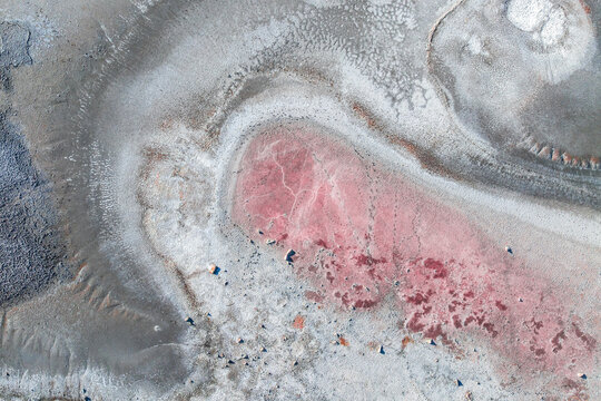 Abstract red saline landscape in La Puna, Argentina