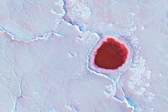 Abstract red saline landscape in La Puna, Argentina