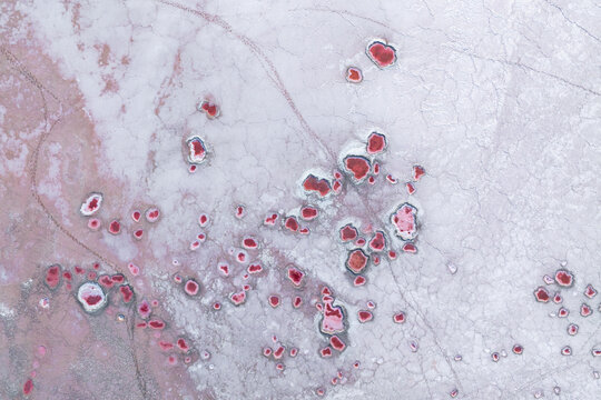 Abstract red saline landscape in La Puna, Argentina