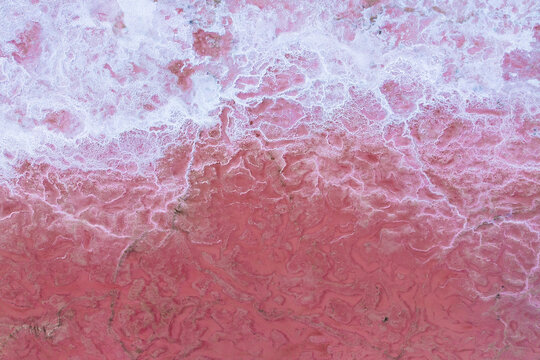 Abstract red saline patterns in La Puna