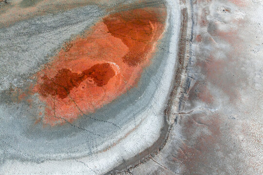 Abstract red saline landscape in La Puna, Argentina