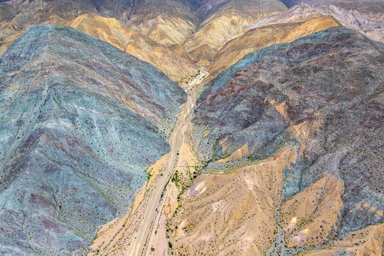 Multicolor mountain scape in Jujuy, Argentina