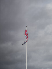 Bandera de Noruega en el mastil