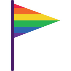Rainbow Pride Flag Waving On A Pole With A Transparent Background Celebrating Diversity And Inclusion