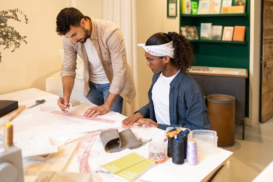 Team collaboration in a creative coworking space