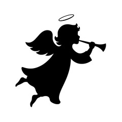  

Angel Silhouette Playing Trumpet Vector Illustration

 

 
