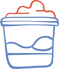 Healthy Breakfast Line Icon Doodle Illustration