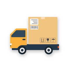 Delivery truck isolated in white background