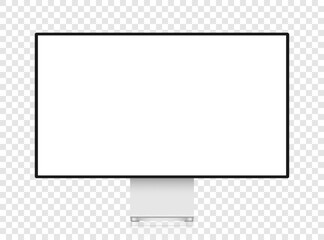 Modern realistic monitor mockup Isolated on transparent background