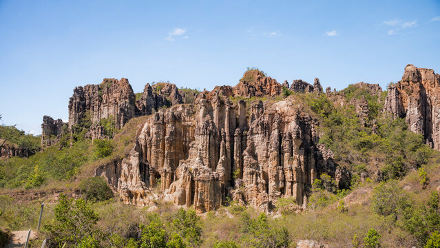 Eroded rock formations at Los Estoraques National Park