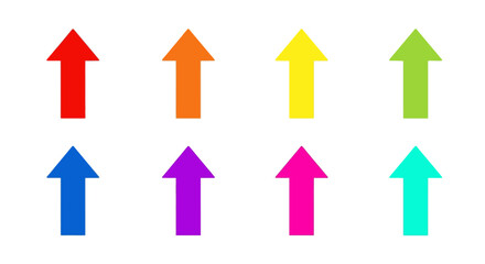 Colorful arrows set: bright upward arrow collection for design projects