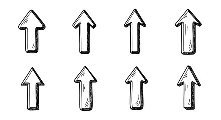 Hand-drawn arrow icons collection for creative direction and navigation designs