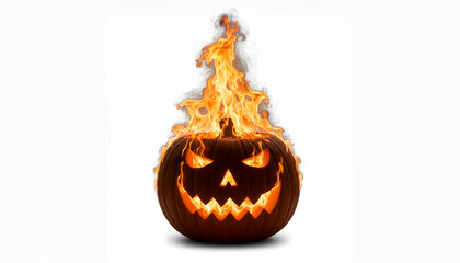 Halloween photo of a pumpkin with a white background