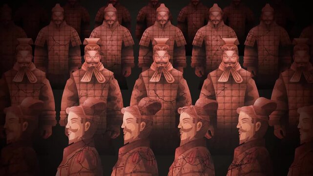 terracotta ancient chinese soldiers statues