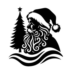 Santa Claus Silhouette with Christmas Tree Vector Illustration

 

 
