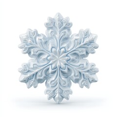 A snowflake with a white center and blue edges