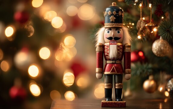 A nutcracker is standing on a table