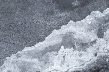 Salt crystals texture on dark grey background