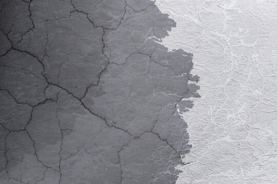 Cracked saline mud texture on a contrasting background