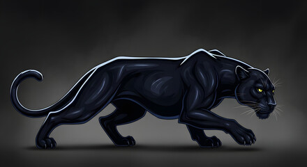 black panther on black background