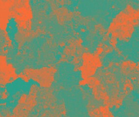 A textured blend of teal and orange creates a marbled effect.