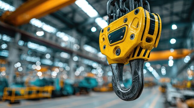 Industrial Crane Hook in Modern Factory