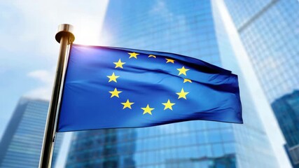 European Union Flag at G20 Summit Venue, Symbol of Global Economic Cooperation, International Dialogue and Strategic Partnerships, Economic Integration and Policy Development, Global Leadership - Powered by Adobe