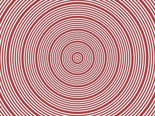 A red and white concentric circle pattern creating optical illusion.