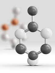 Polymer structure in transparent overlay style, showcasing minimalistic design with clean lines and upscale visual appeal for scientific illustration