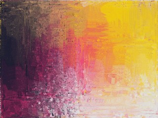 Textured gradient in yellow, pink, and black creates a modern background.