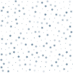 Stars and dots vector pattern, Christmas glitter confetti seamless background