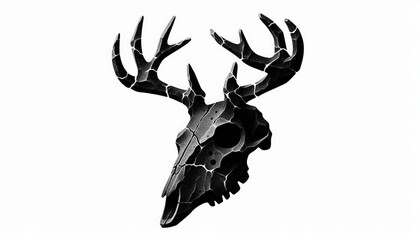 Forged Metal Deer Skull