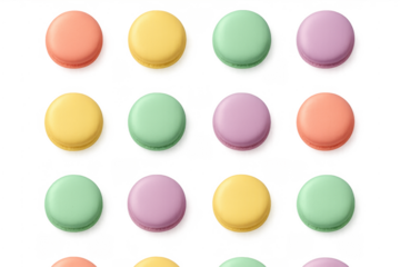 Colorful macarons creating seamless dessert food pattern