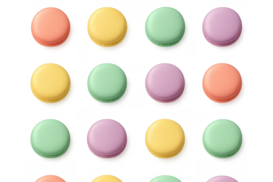 Colorful macarons creating seamless dessert food pattern