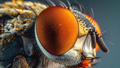 Extreme Macro Close Up Of A Flys Compound Eye Showing Intricate Details And Textures In Bright Daylight