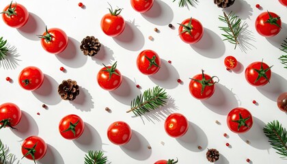 cherry tomatoes on white background