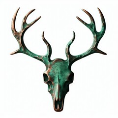 Forged Metal Deer Skull