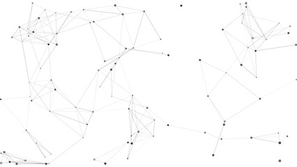 Abstract minimal geometric network background with black dots and connecting lines, modern polygonal communication structure, digital technology science visualization concept vector