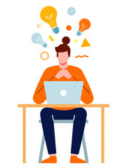 Creative Thinking – Flat Vector Concept Illustration