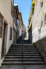 narrow street in the old town, porto, portugal