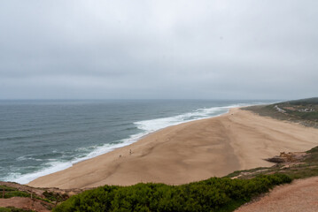 view of the sea from the mountain in Nazar&eacute;, Portugal