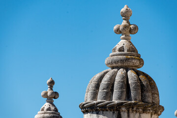 Detail of Belem tower on the river near lisboa, where vasco dagama left for the world.